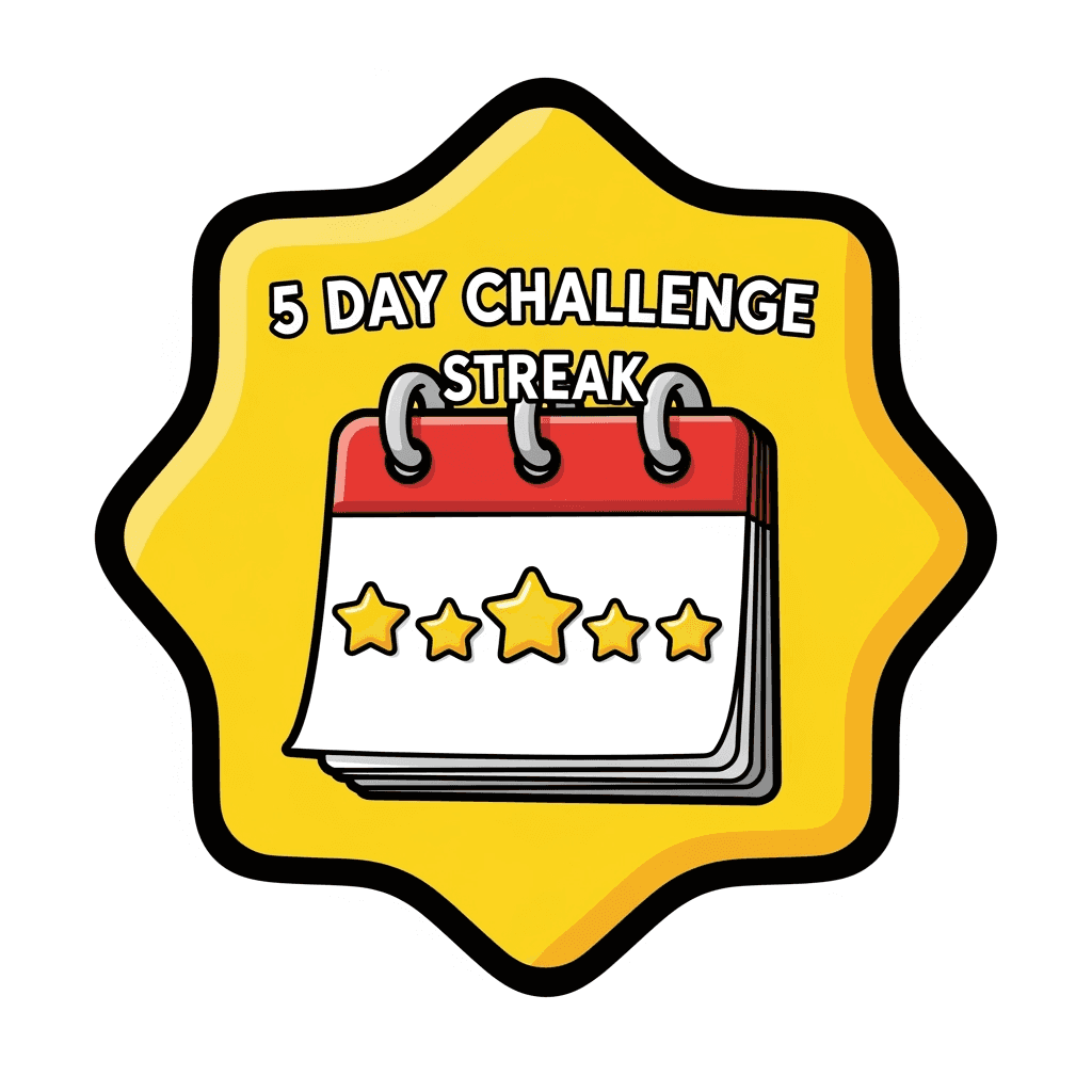 Challenge Streak: 5! achievement banner